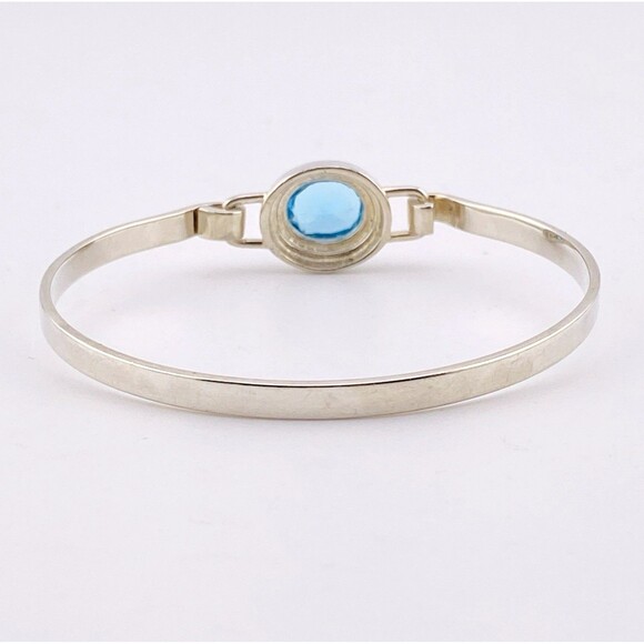 BOMA Topaz Sterling Silver Minimalist Cuff Bracelet Bangle Signed 6.5 In ca1990s - Picture 4 of 7